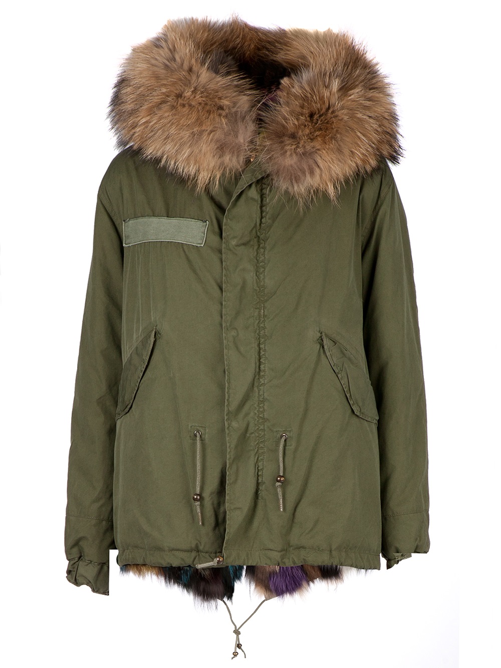 Mr & mrs italy Rabbit Fur Lined Parka in Green | Lyst