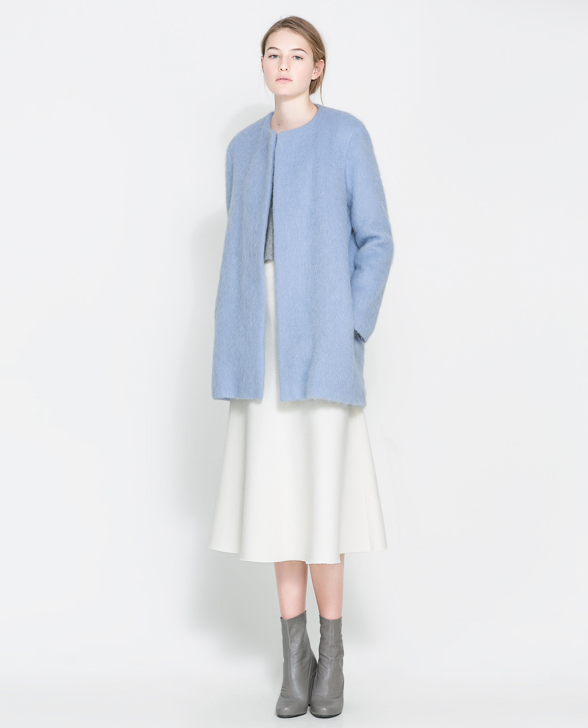 Zara Mohair Coat in Blue Lyst