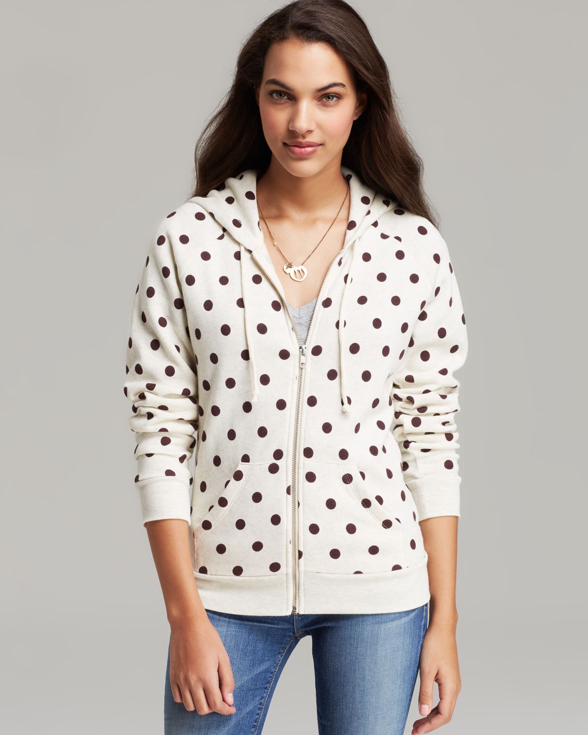 Lyst Alternative Apparel Hoodie Adrian Polka Dot in White