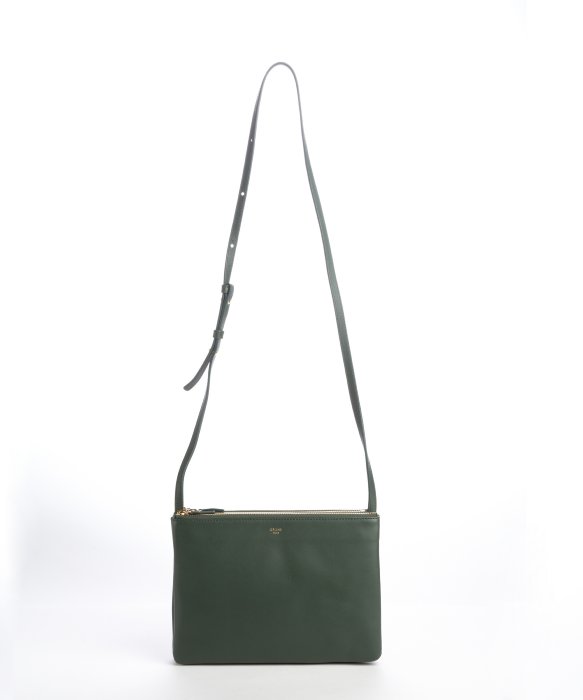 celine green leather bag  