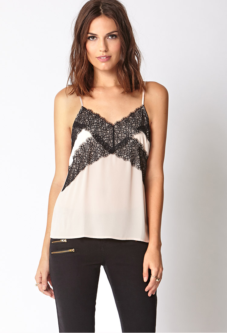 Lyst Forever 21 Bombshell Lace Cami In Natural 0172