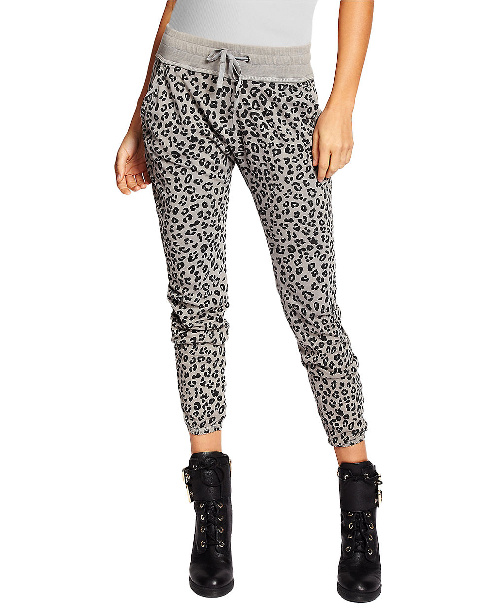 Guess Leopard Print Sweatpants in Animal (grey) | Lyst