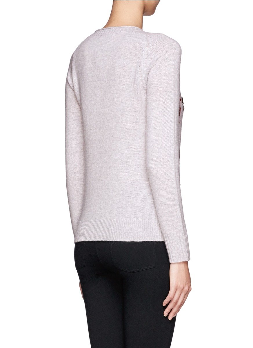 Lyst - J.crew Jeweled Llama Sweater in Gray