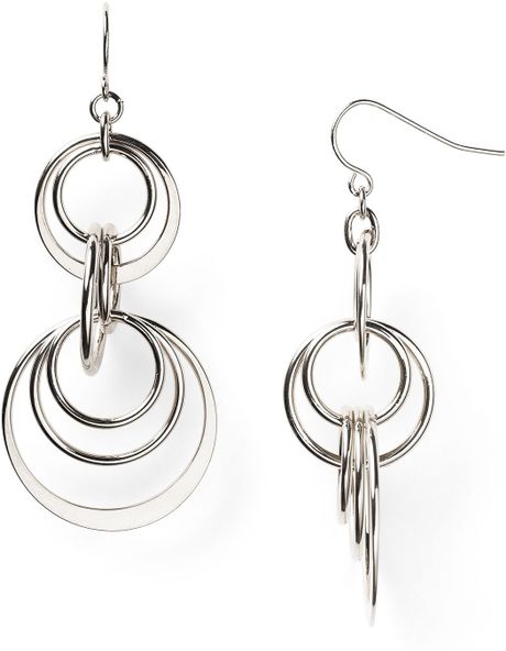 Lauren By Ralph Lauren Round Hill Orbital Drop Earrings in Silver | Lyst