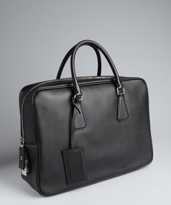 prada black and white leather bag  