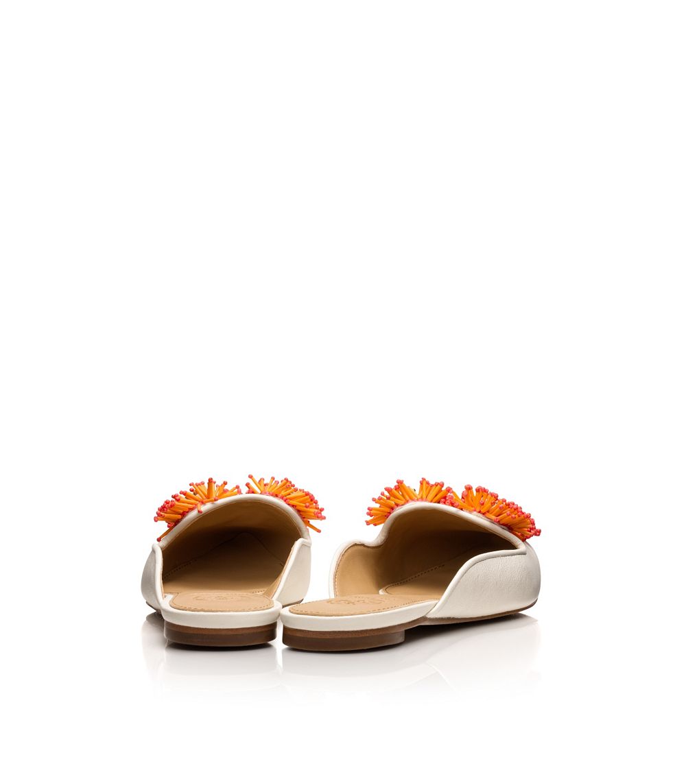 tory burch white flats