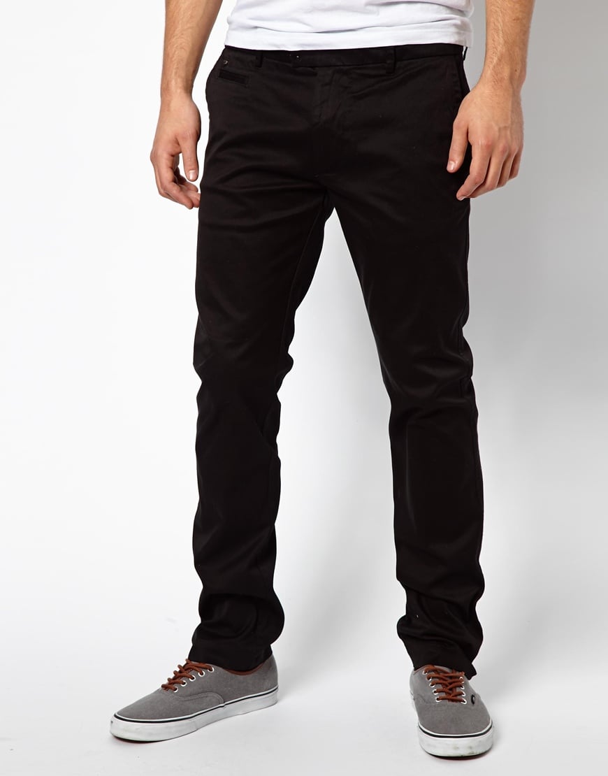 Lyst - Diesel Chinos Chi Tight E Slim Fit Washed In Black For Men