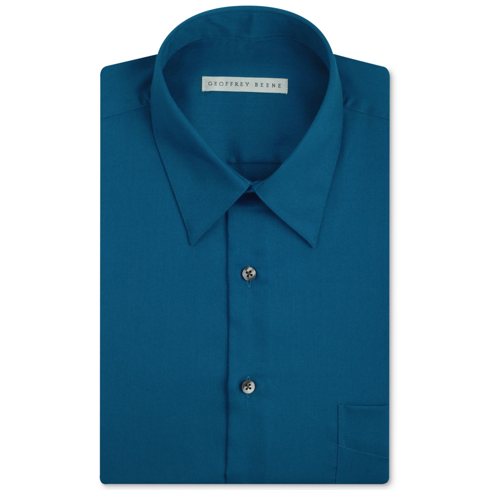 Geoffrey Beene Sateen Solid Dress Shirt in Blue for Men (Jadite) | Lyst