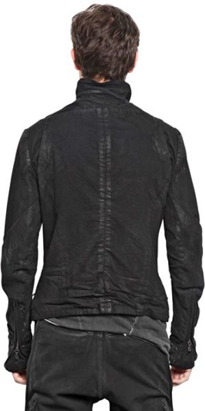 Julius Washed Ripped Cotton Denim Jacket in Black for Men | Lyst