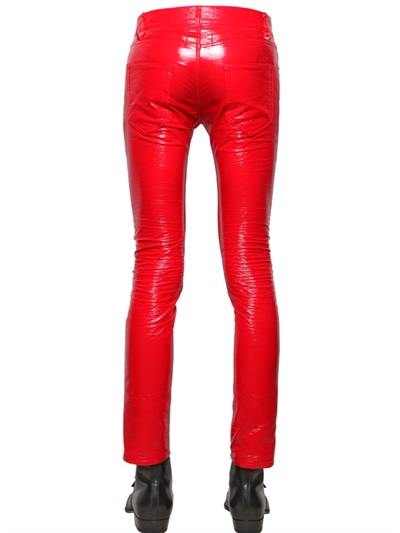 patent leather jeans