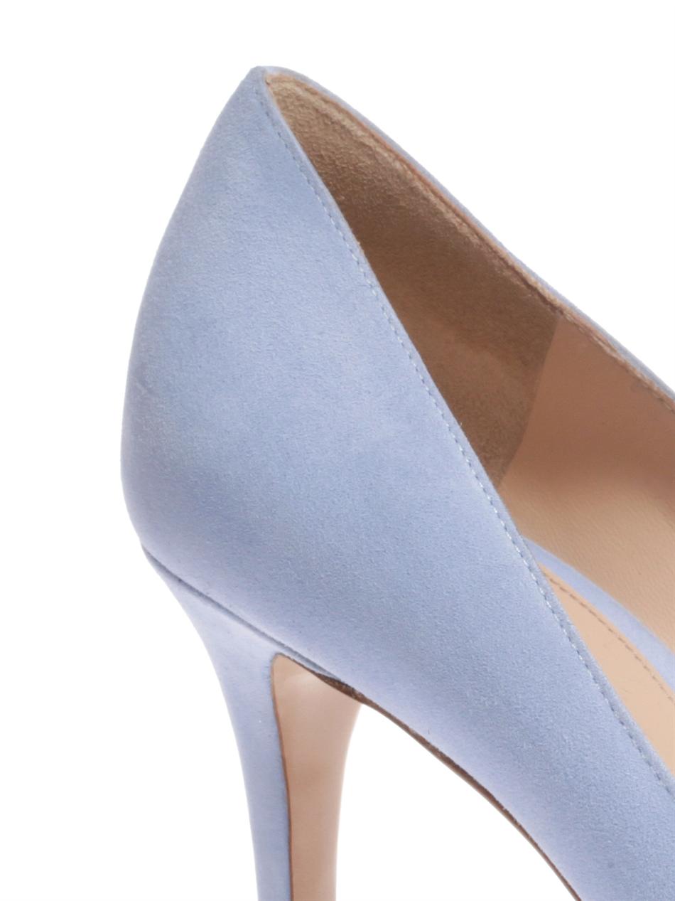 Gianvito rossi Pointtoe Suede Pumps in Blue Lyst