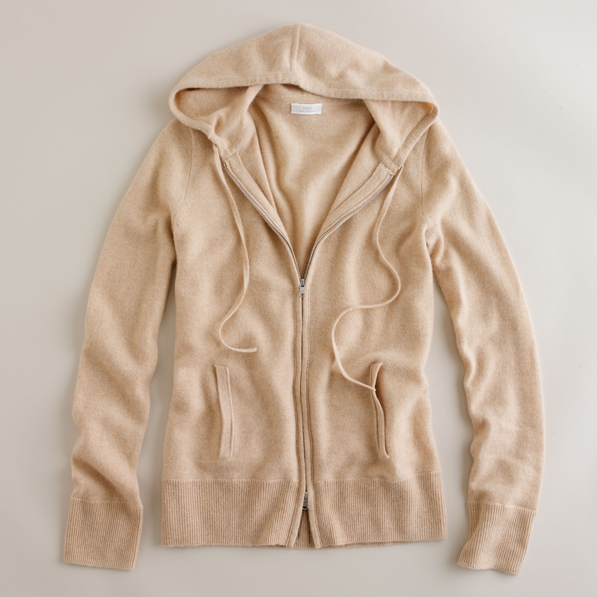Lyst - J.Crew Collection Cashmere Zip-front Hoodie in Natural