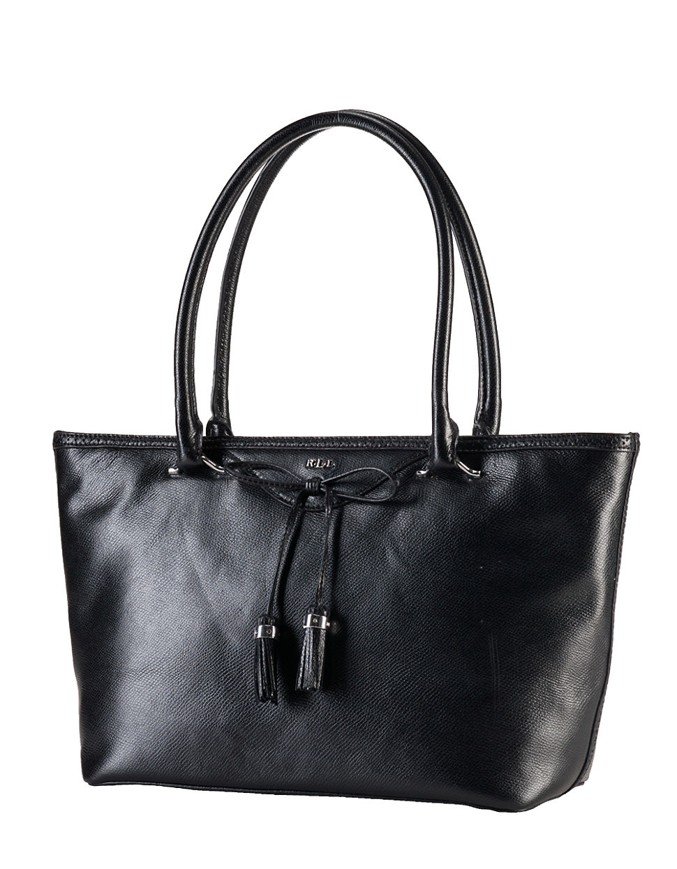 Lauren By Ralph Lauren Dundee Leather Shopper Bag in Black | Lyst