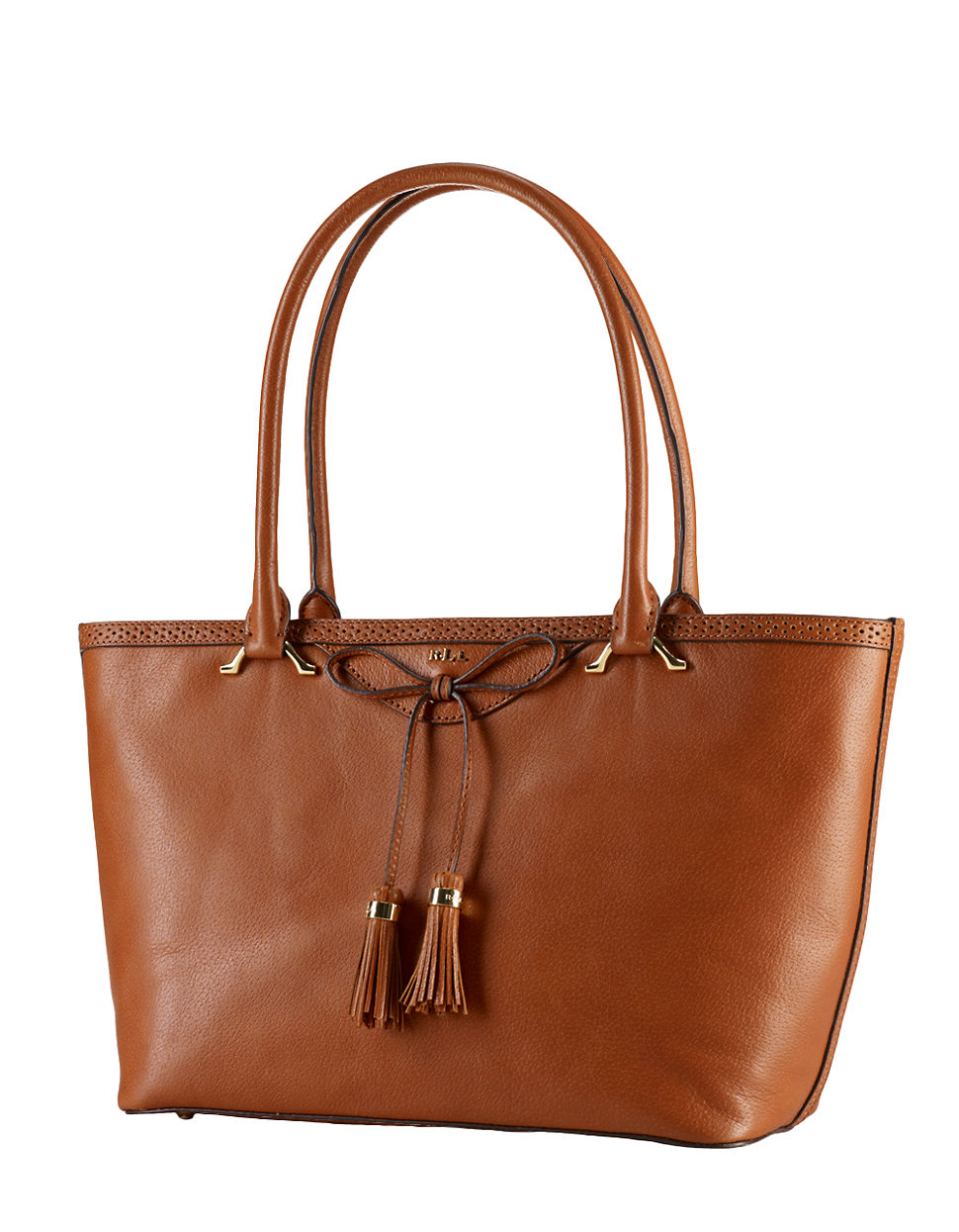 Lauren By Ralph Lauren Dundee Leather Shopper Bag in Brown | Lyst