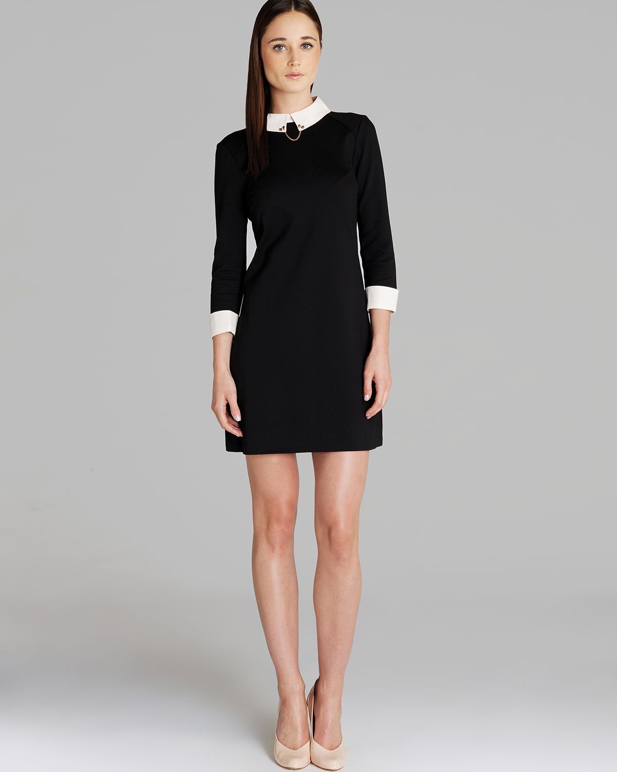 ted baker black dress wubty contrast collar product 1 15963352 543623616