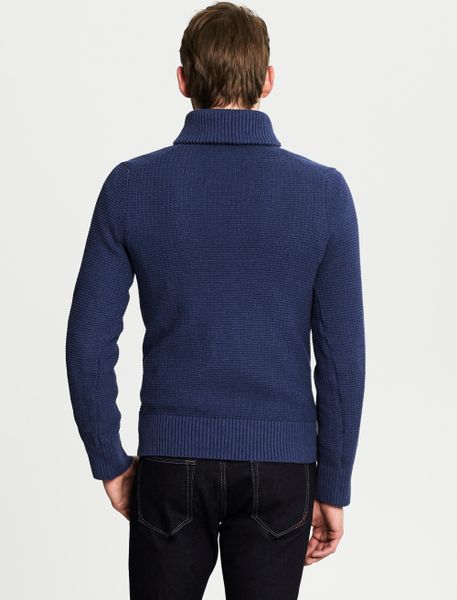 Banana Republic Textured Shawl Collar Pullover Comet Blue in Blue for ...