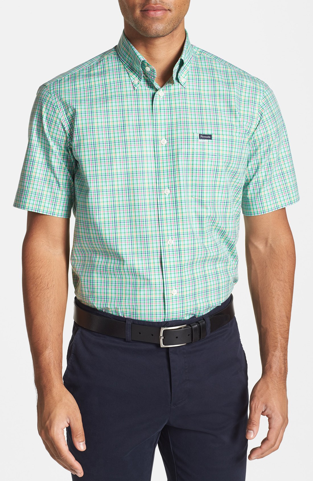 Façonnable Classique Fit Plaid Short Sleeve Sport Shirt in Green for ...