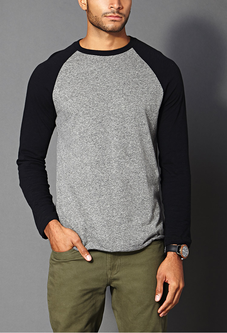 Lyst Forever 21 Heathered Baseball Tee You've Been Added To The Waitlist in Gray for Men