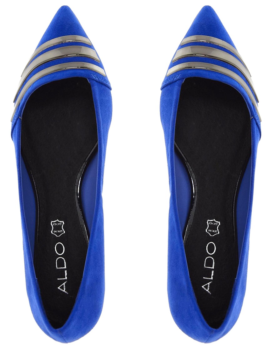 ALDO Bn Pointed Blue Flats Shoes - Lyst