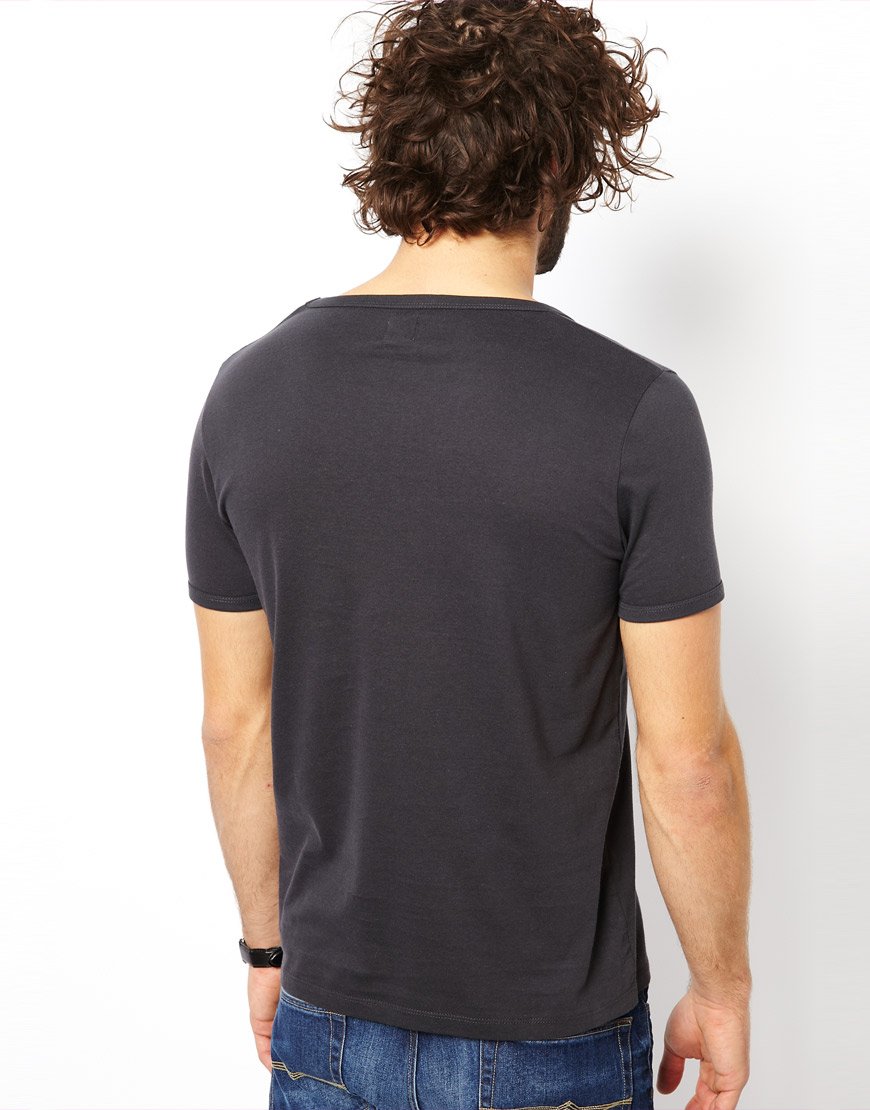 Lyst Asos Tshirt With Bound Scoop Neck In Black For Men 5819