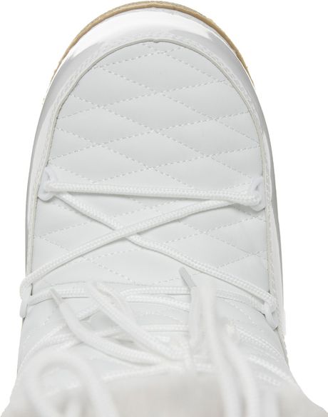Asos Barts White Quilted Faux Fur Cuff Snow Boots in White | Lyst