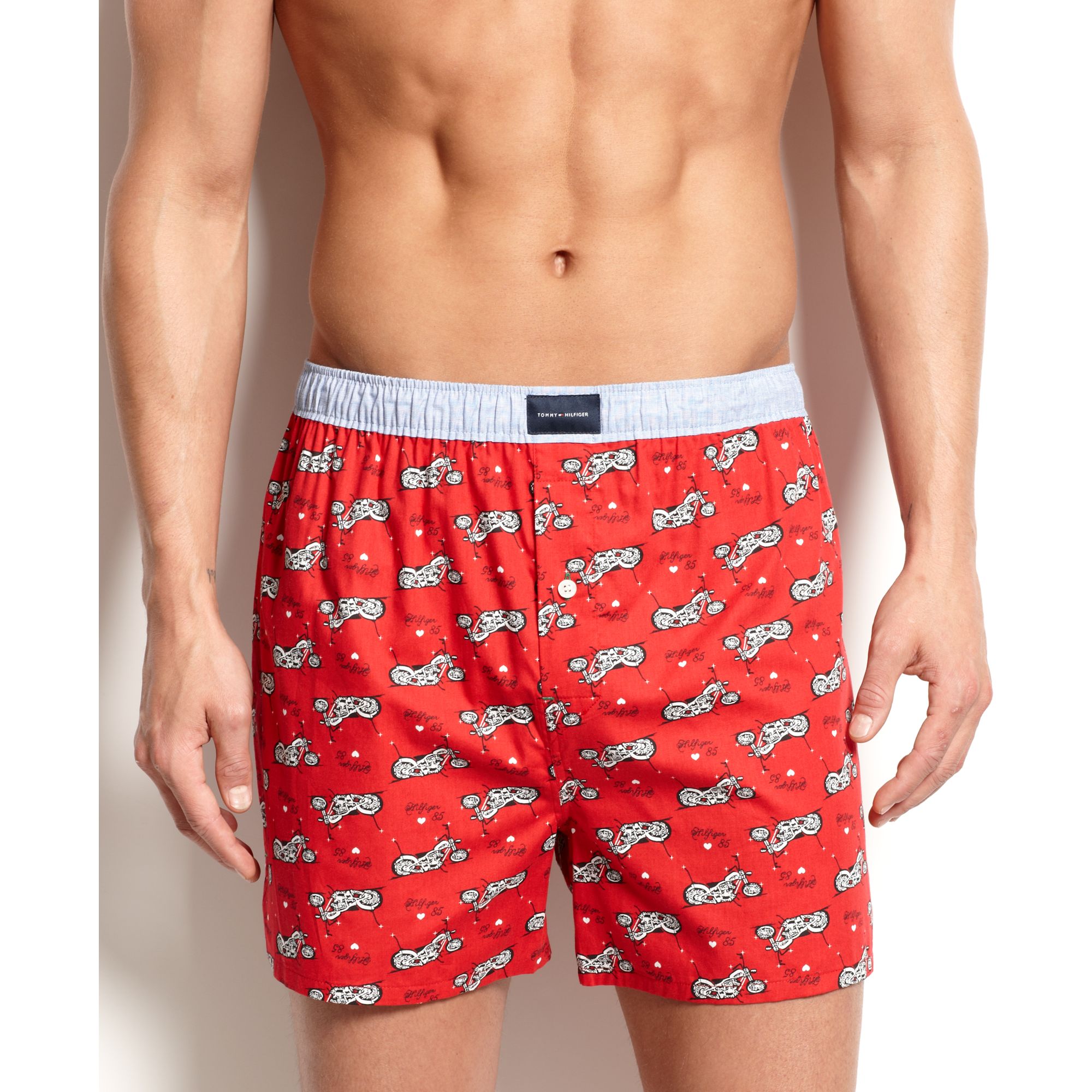 Lyst - Tommy Hilfiger Mens Motorcycle Love Woven Boxer in Red for Men