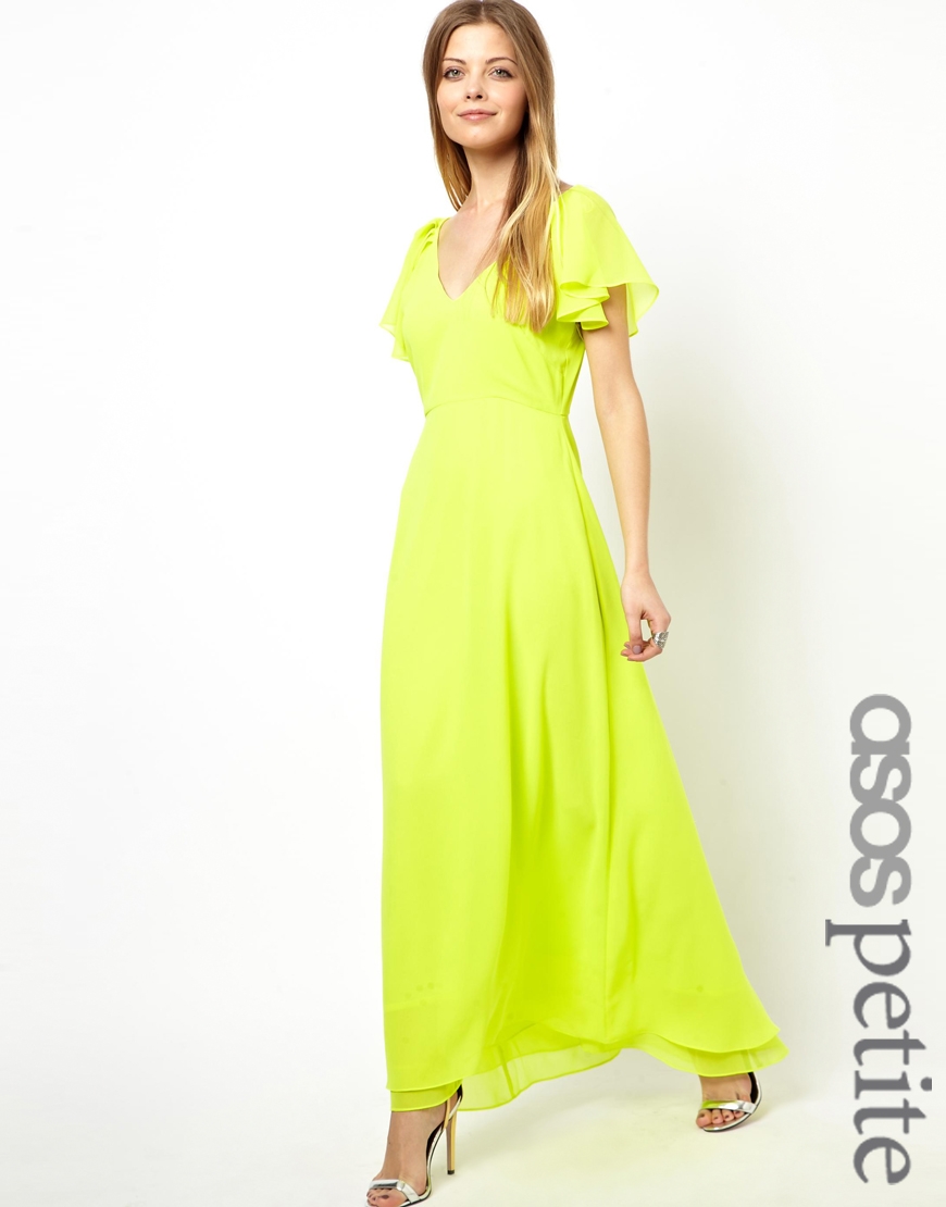 Lyst - Asos Exclusive Maxi Dress with Ruffle Sleeve and Backless Detail ...