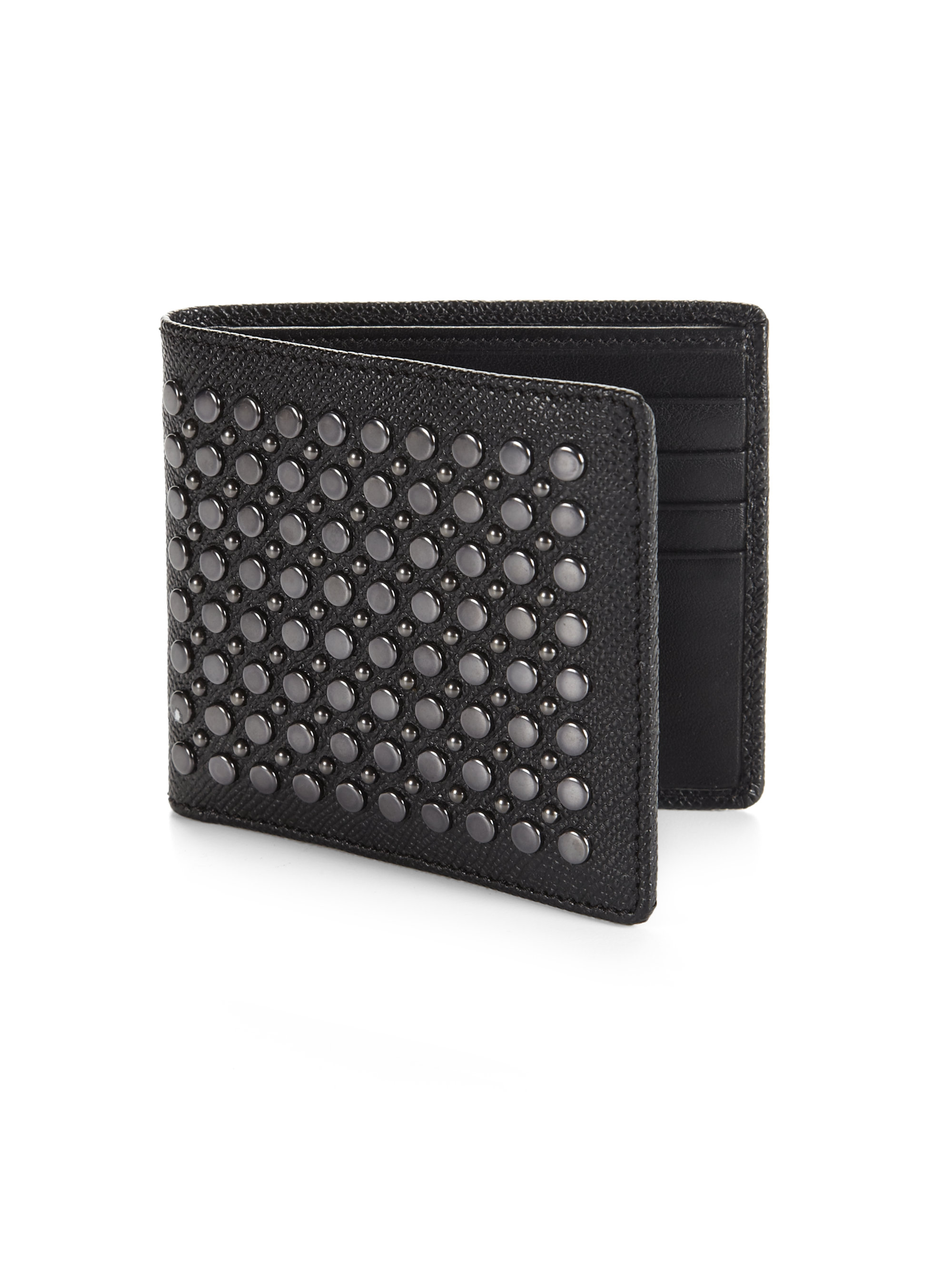 Burberry Studded Billfold Wallet in Black for Men | Lyst