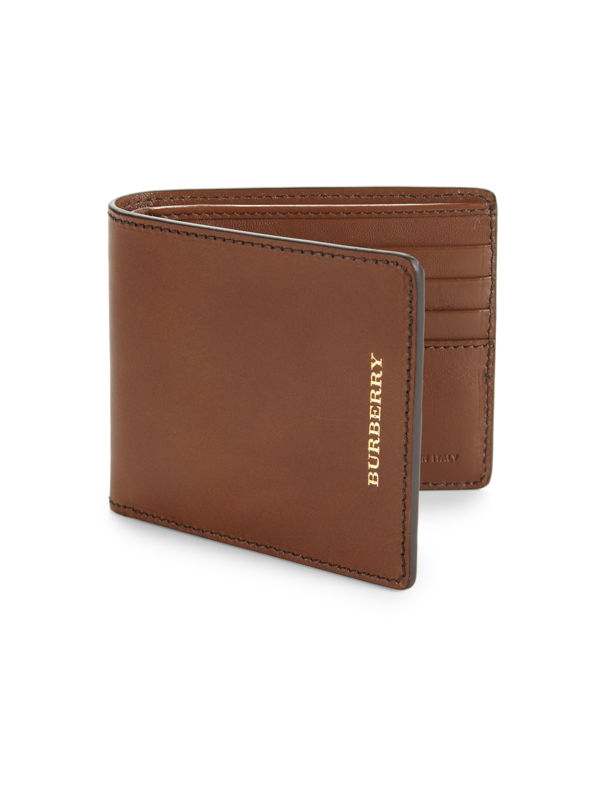 Burberry Leather Billfold Wallet in Brown for Men - Lyst