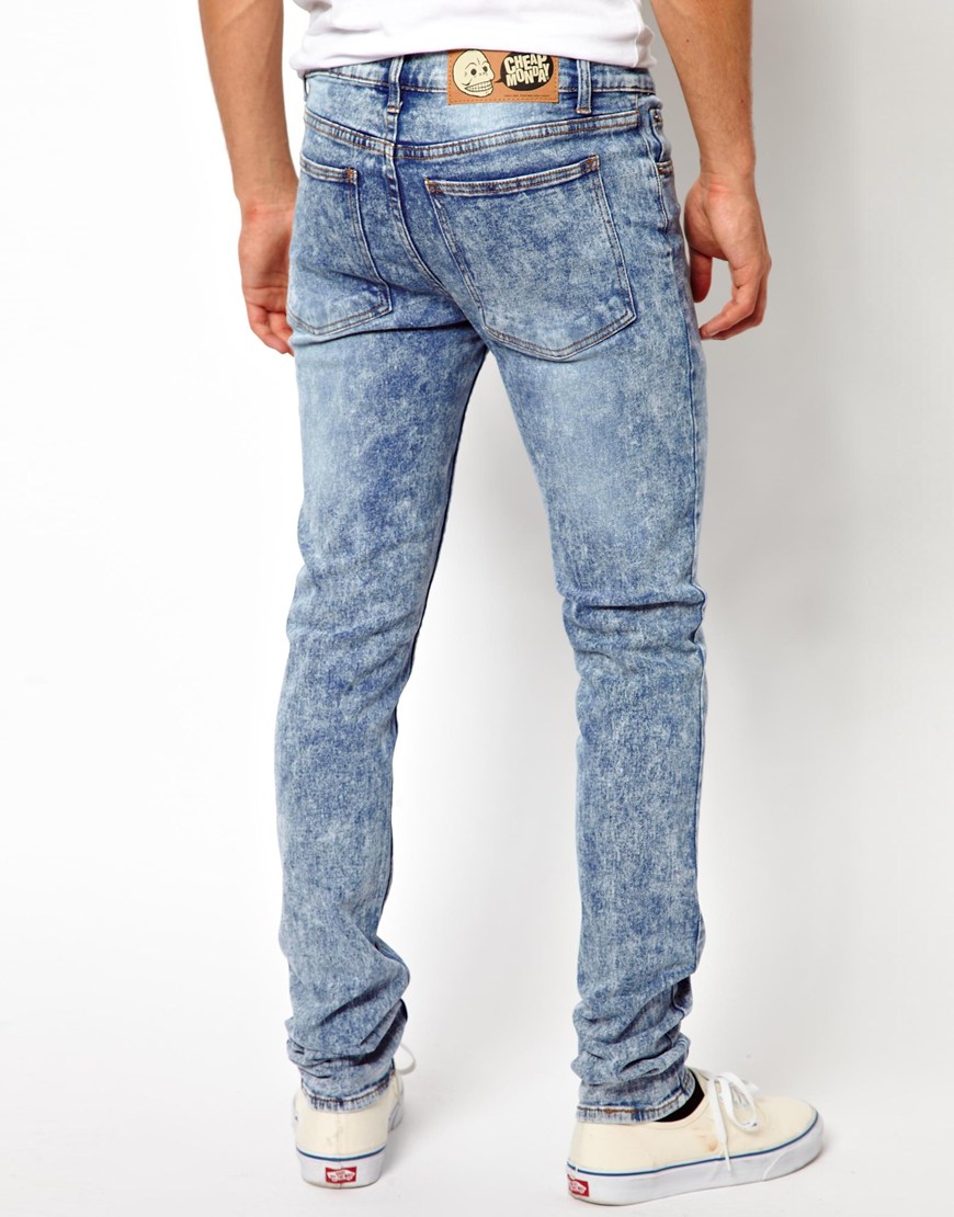 Lyst - Cheap Monday Jeans Tight Skinny Fit in Skin Used in Blue for Men