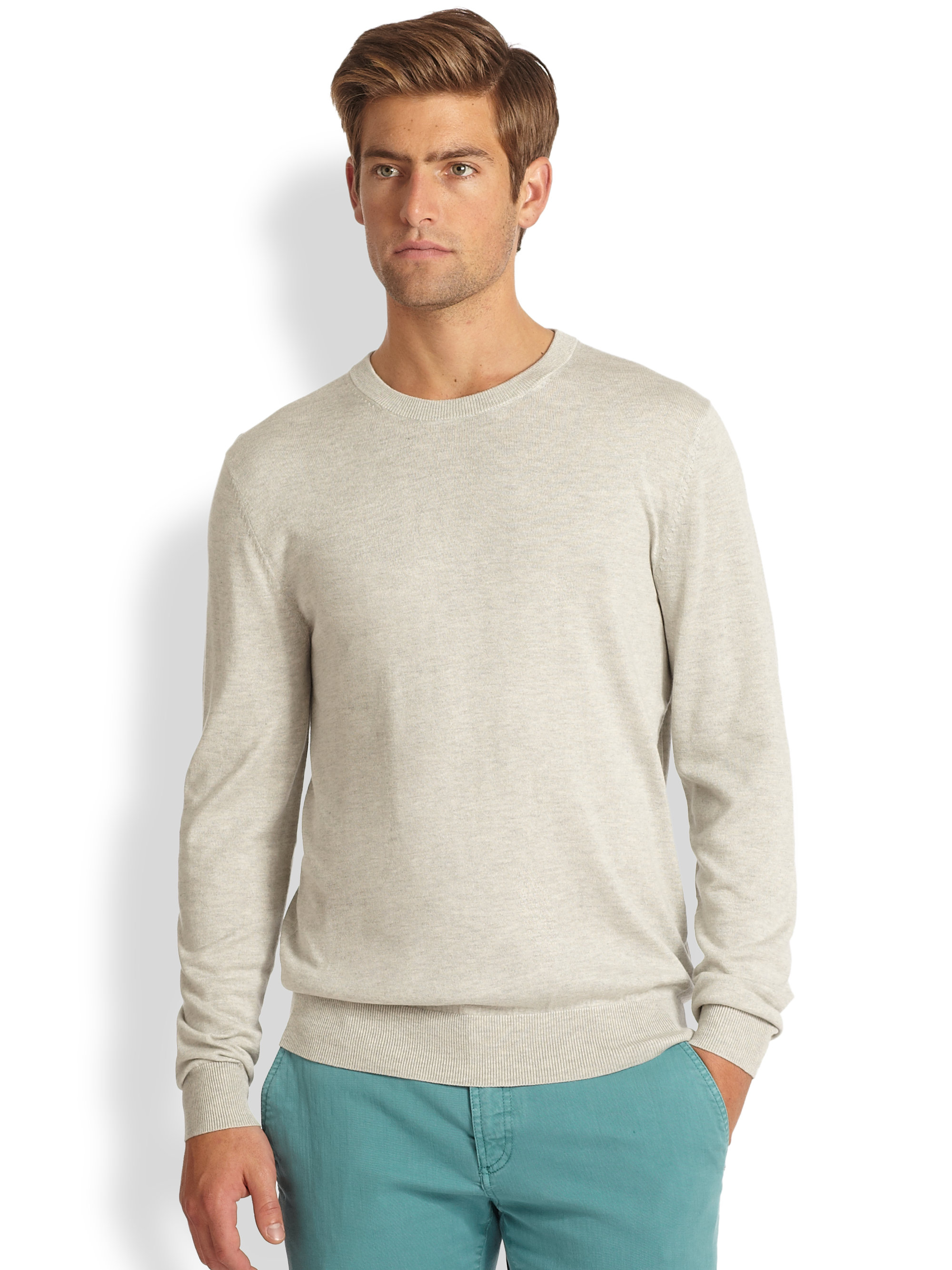 Façonnable Silk/Cotton/Cashmere Sweater in Gray for Men | Lyst