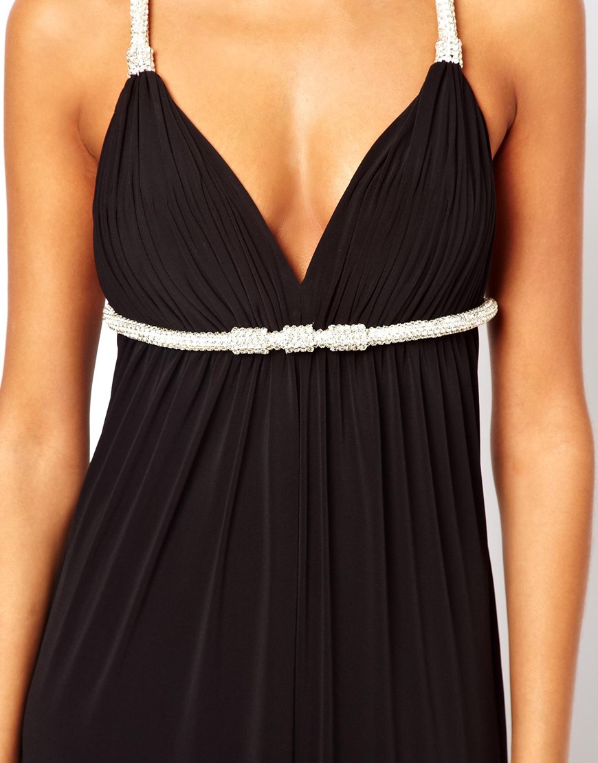 maxi plunge neck dress