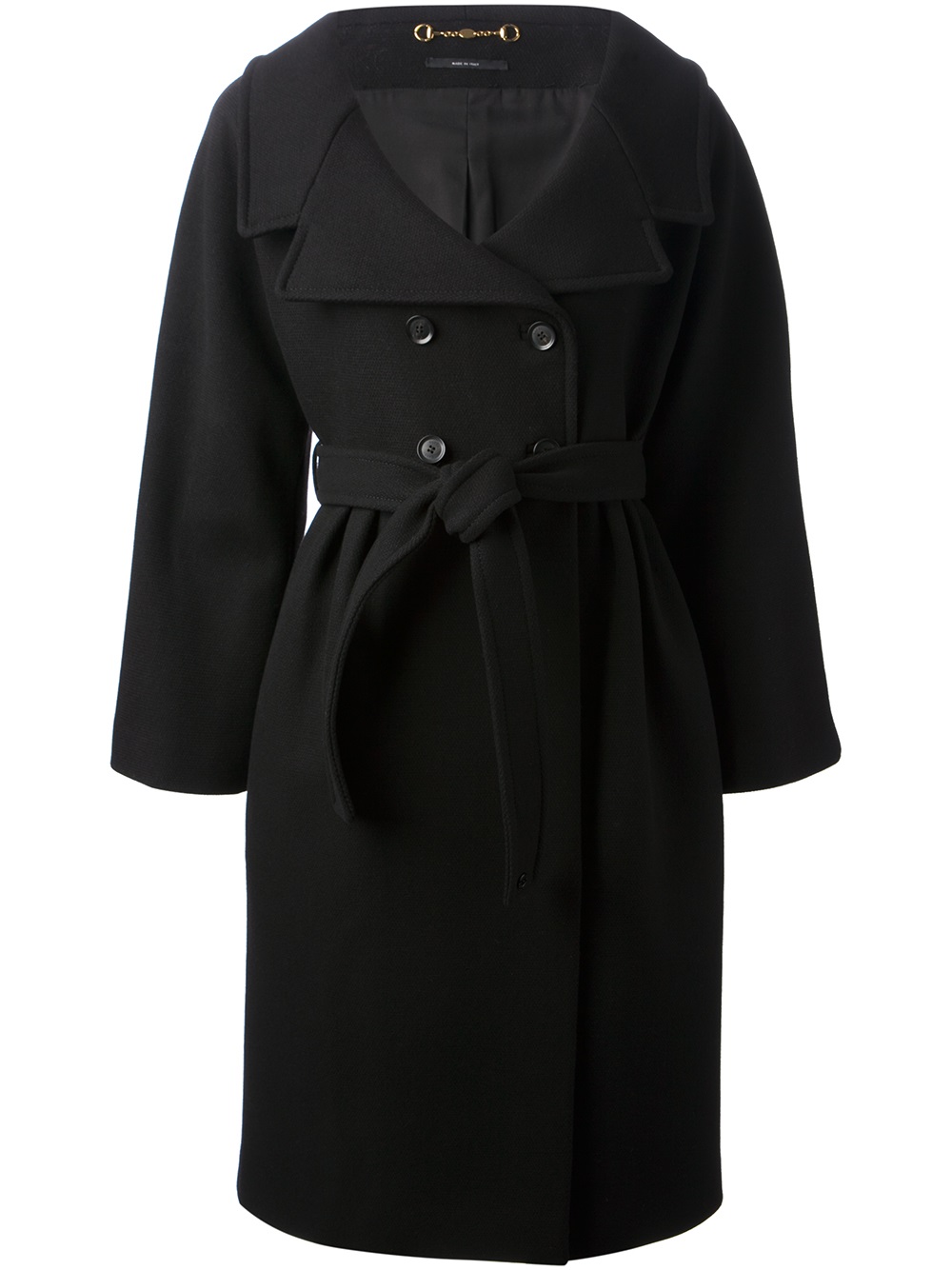 Gucci Belted Coat in Black | Lyst