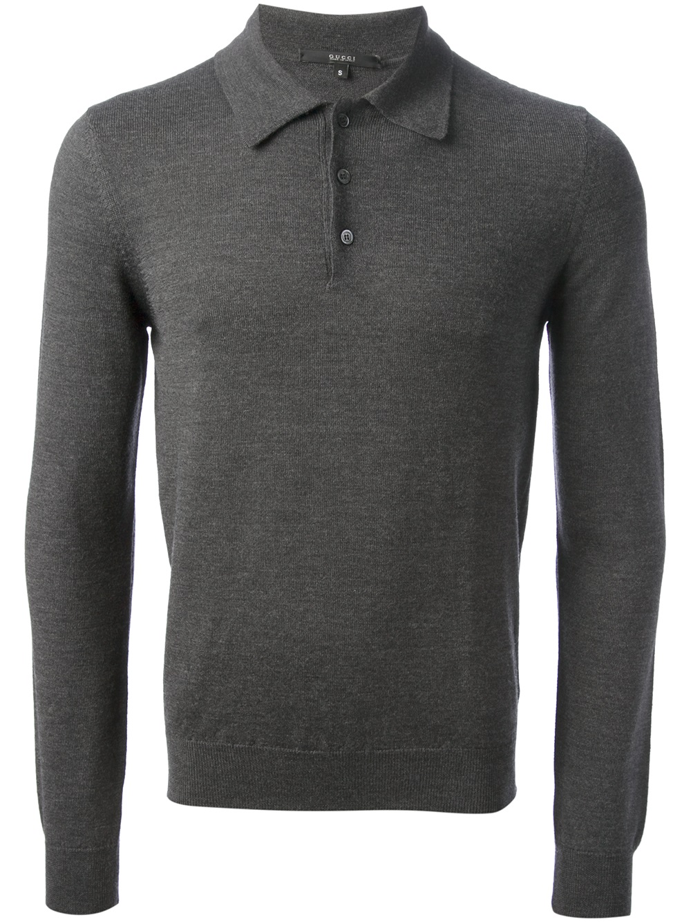 Lyst - Gucci Knitted Polo Shirt in Gray for Men