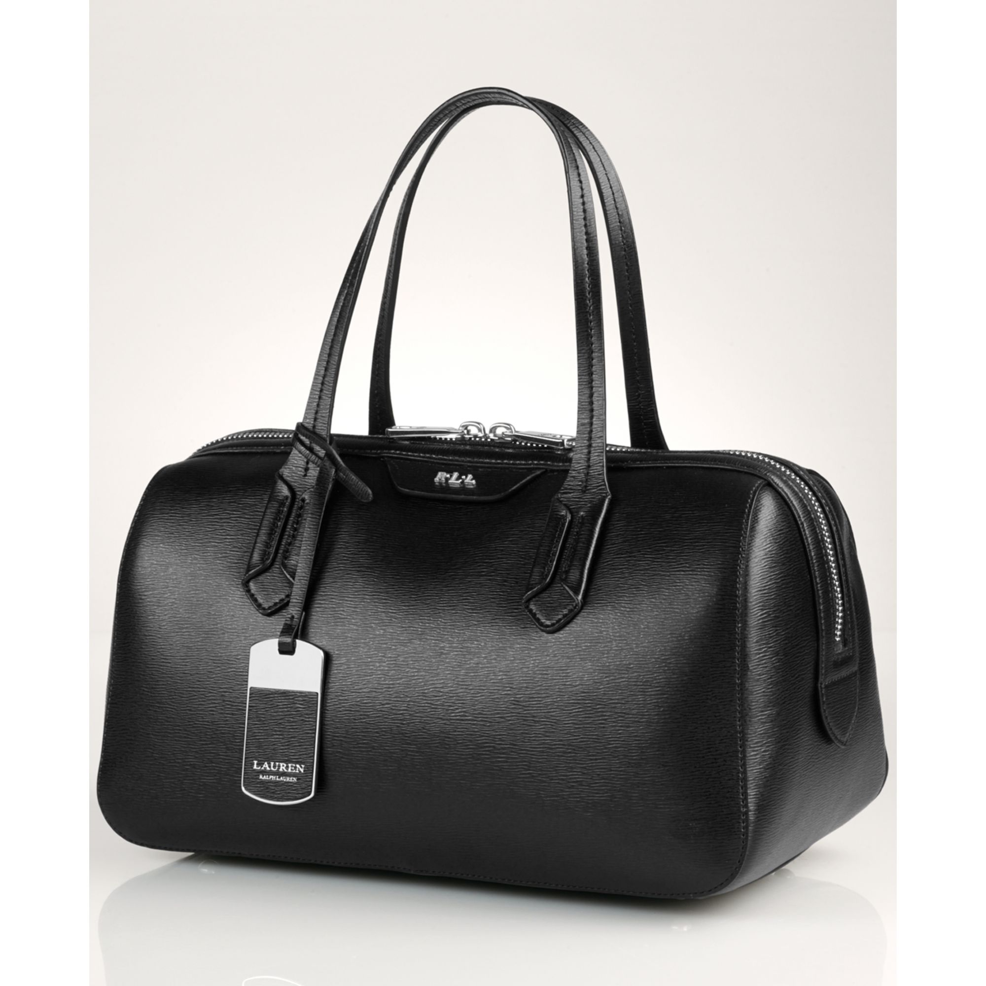 Lyst Lauren By Ralph Tate Medium Barrel Satchel In Black Gallery