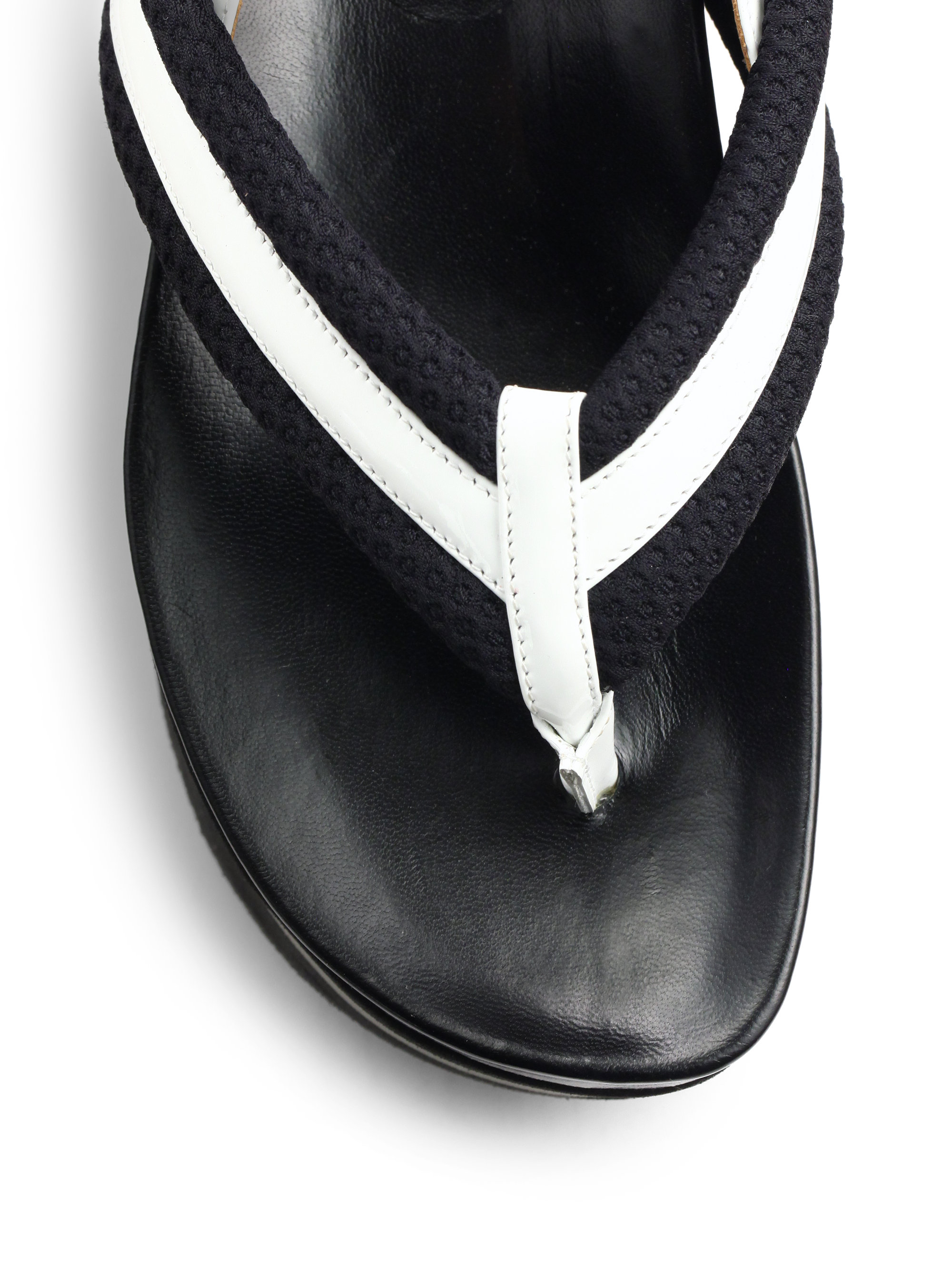 Lyst Marni Patent Leather Canvas Platform Sandals in White