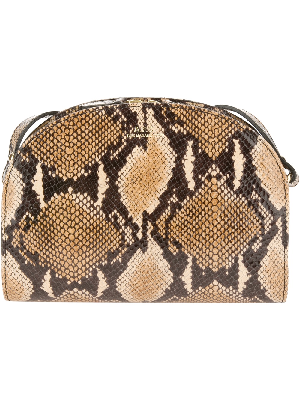 Lyst A P C Faux Snakeskin Half Moon Bag In Natural Gallery