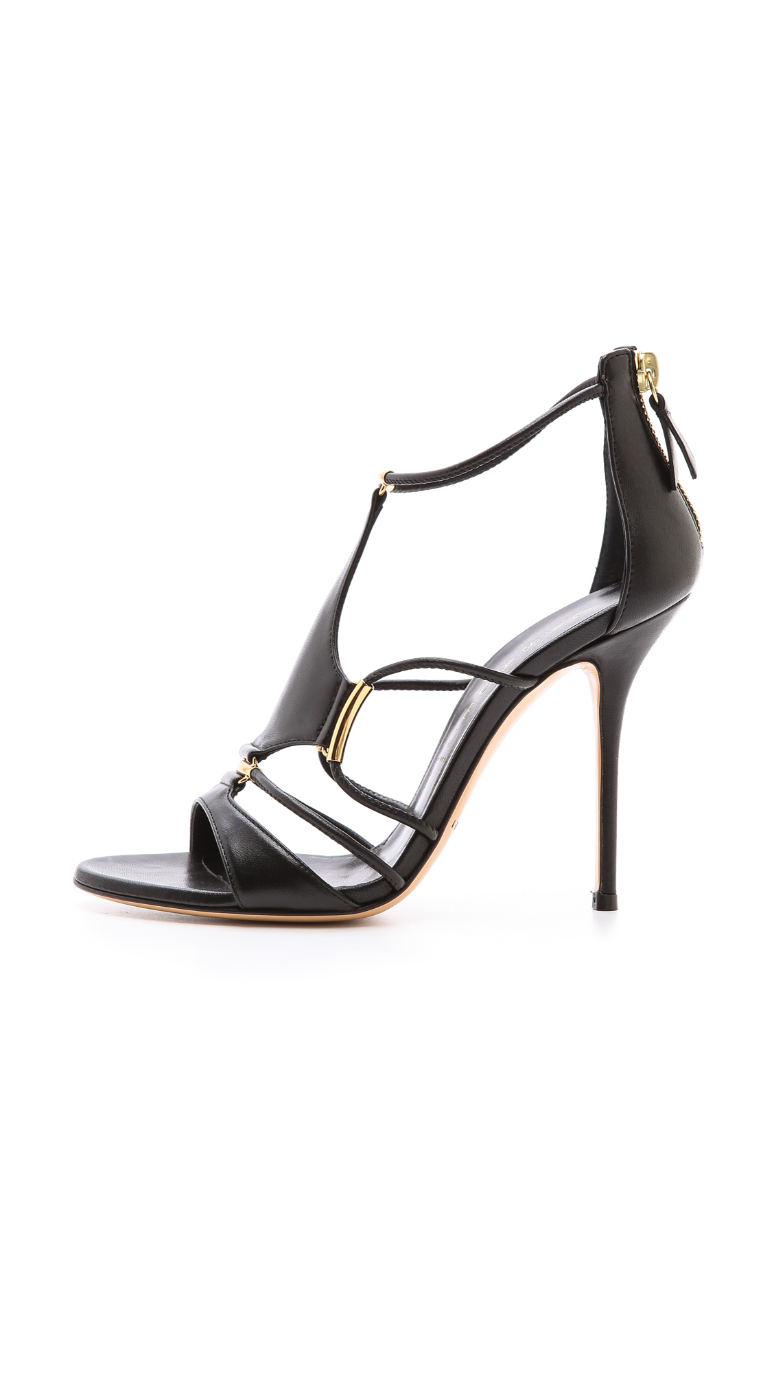 Lyst - Casadei Strappy Stiletto Sandals in Black