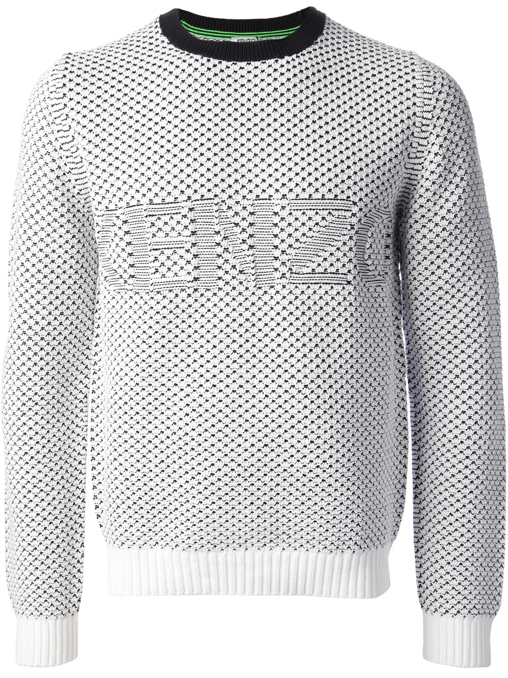 Lyst - Kenzo Wave Knit Sweater in White for Men