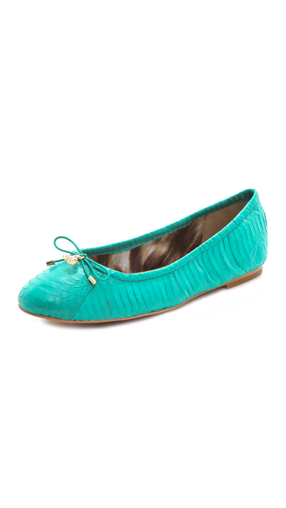 ballet flats with green soles