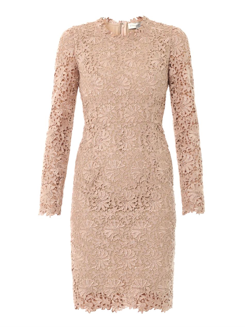 Lyst - Stella Mccartney Lise Lace Fitted Dress in Natural