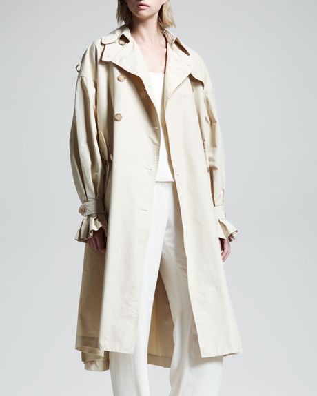 The Row Womens Stretch-Cotton Trench Coat in Beige | Lyst