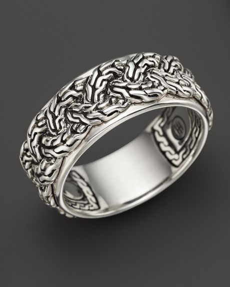 John Hardy | Men's Classic Chain Silver Braided Chain Band Ring for Men ...