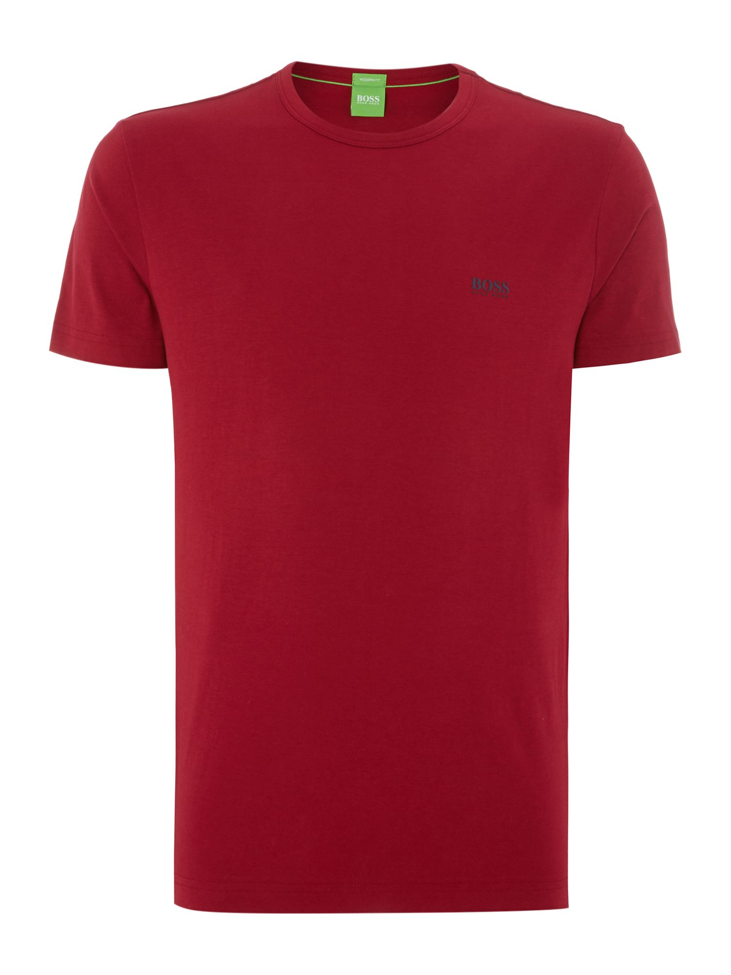 Boss Tee Regular Fit Crew Neck Logo T Shirt in Red for Men (Dark Red ...