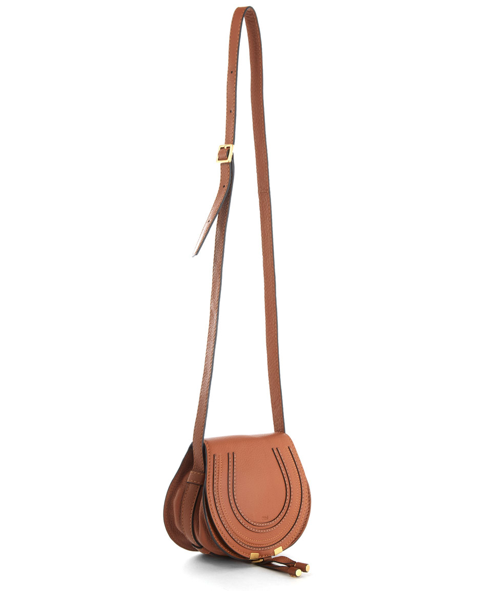 Chlo Small Tan Marcie Leather Saddle Bag in Brown (tan) | Lyst  