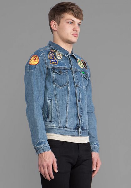 Scotch & Soda Denim Jacket W Patches in Blue in Blue for Men (Vintage ...