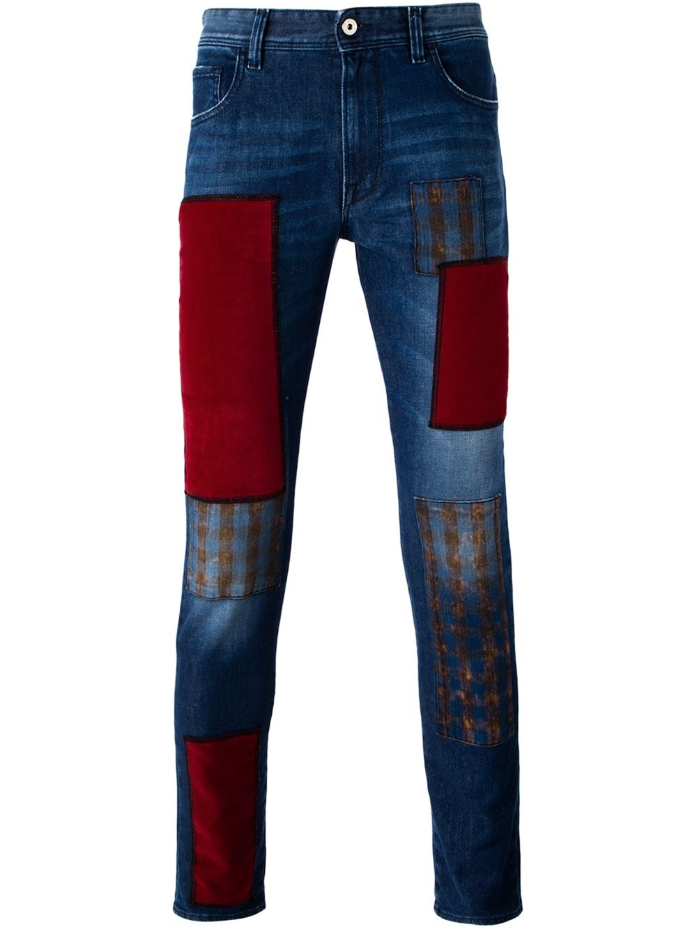 Love moschino Patchwork Skinny Jeans in Blue for Men | Lyst