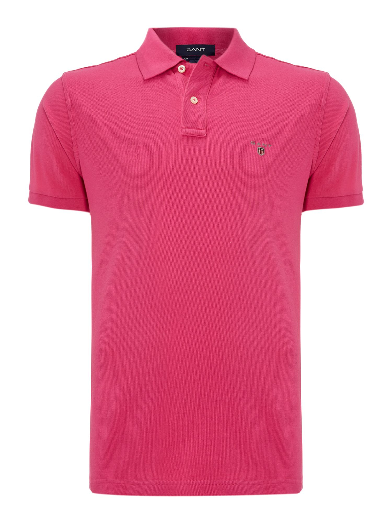 Gant Pique Polo Shirt in Pink for Men | Lyst