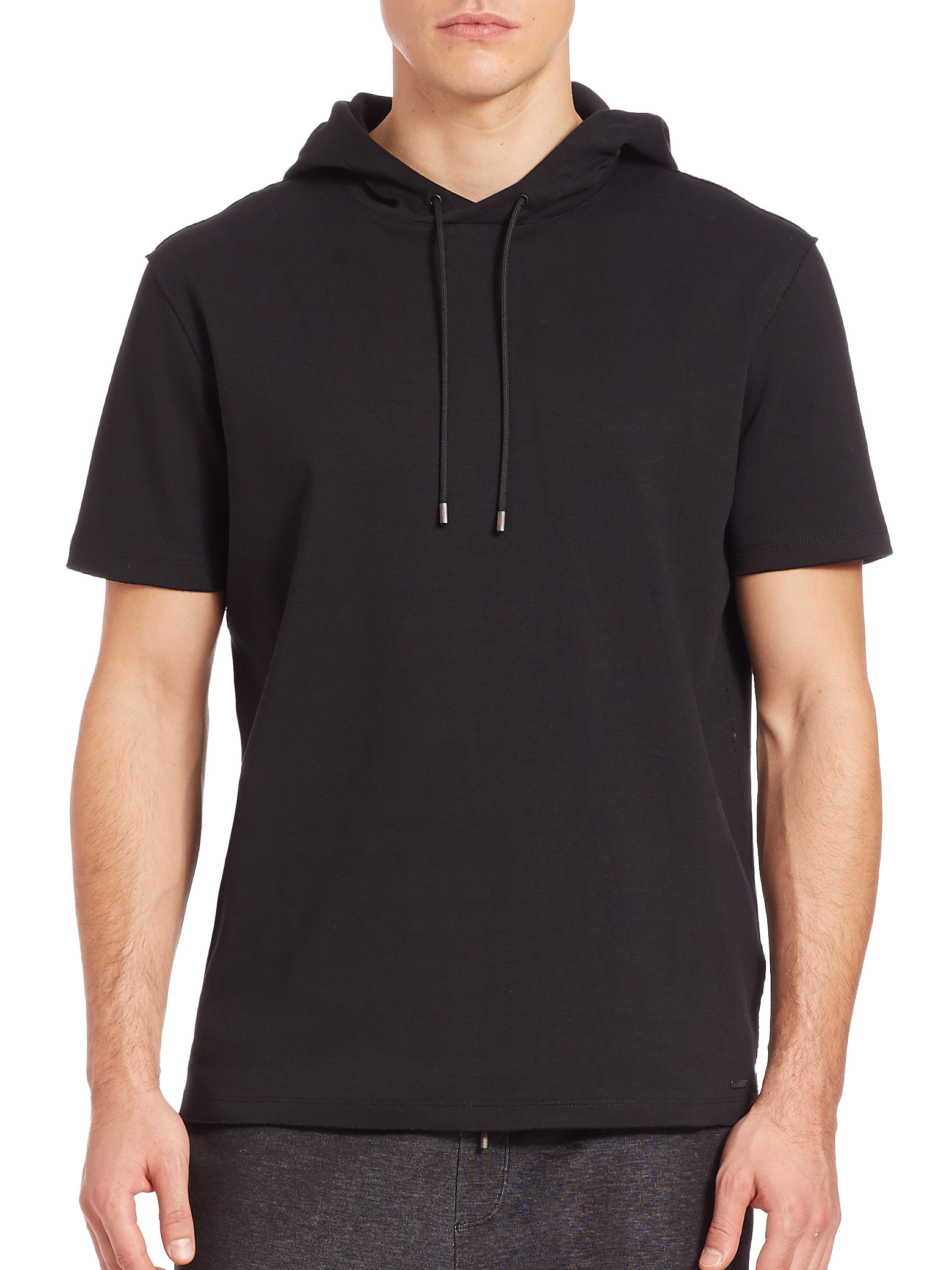 Lyst - Boss Short Sleeve Pullover Hoodie in Black for Men
