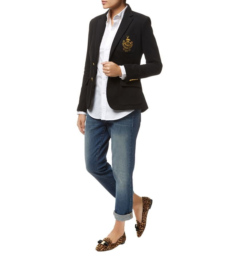 Polo ralph lauren Crest Pocket Custom Blazer in Black Lyst